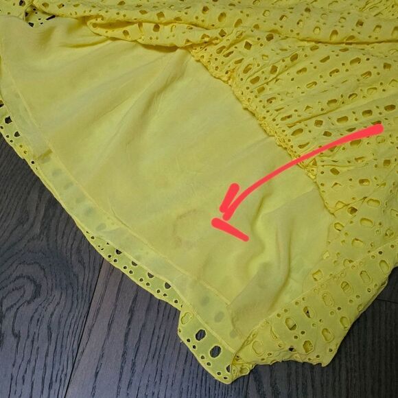 Lilly Pulitzer Indira Mock Collar Tiered Panel Eyelet Swing Dress Lemon Yellow - Picture 11 of 16